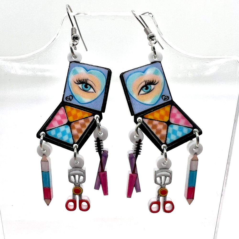 Makeup Compact Earrings - Beauty Accessories - Vlogger Accessories - Beautician